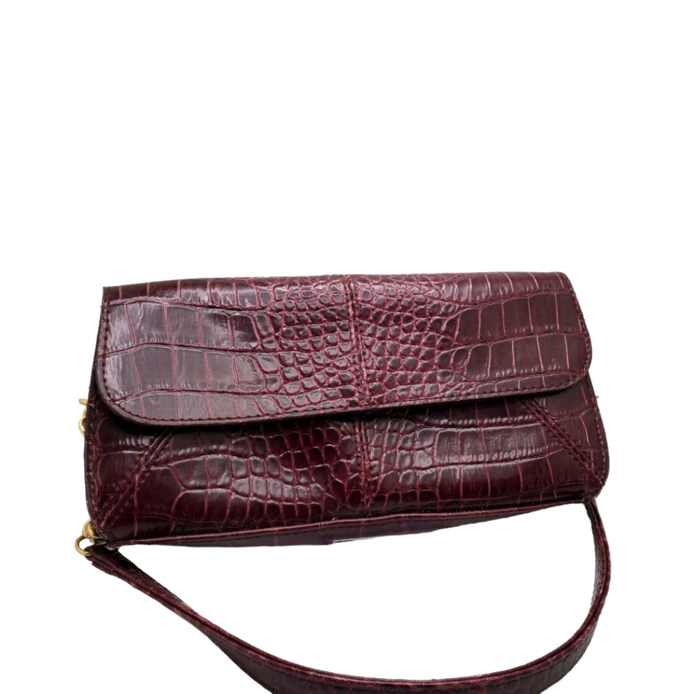 Vintage‎ Liz Claibourne Faux Croc Shoulderbag Gold Chain Petite Party Bag